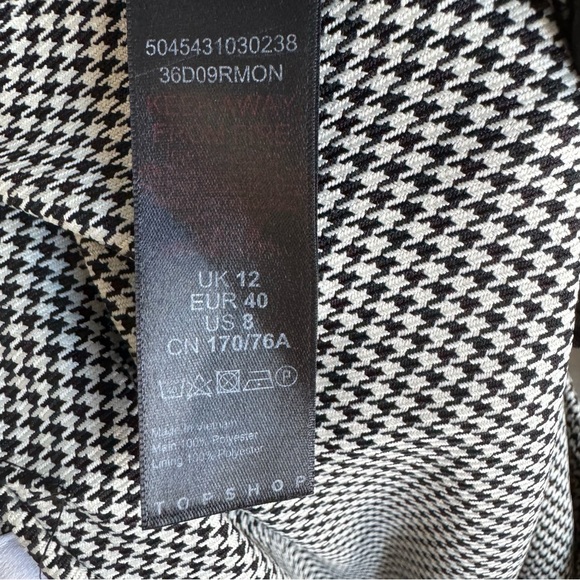 Topshop baggy houndstooth women’s “men’swear” pleated trousers SZ 8 pockets - Picture 9 of 16